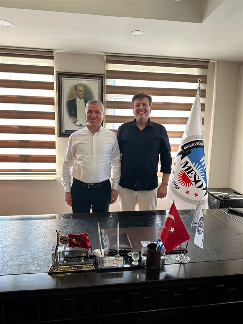 Kaymakamımız Abdulkadir DEMİR, Manavgat Esnaf ve Sanatkarlar Odası Başkanı Hasan ÖZCAN’a Veda Ziyaretinde Bulundu